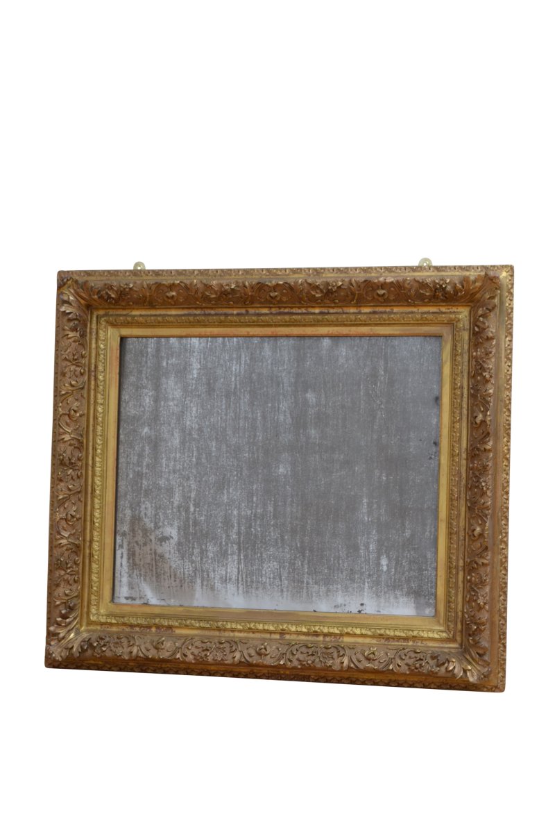 Antique Rococo Foxed Gilded Mirror 90x79cm - Image 2